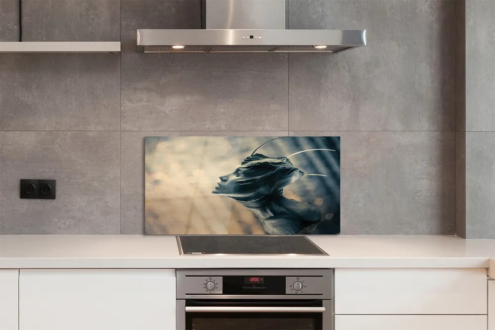 Szklany Panel Zarys Głowy Postaci