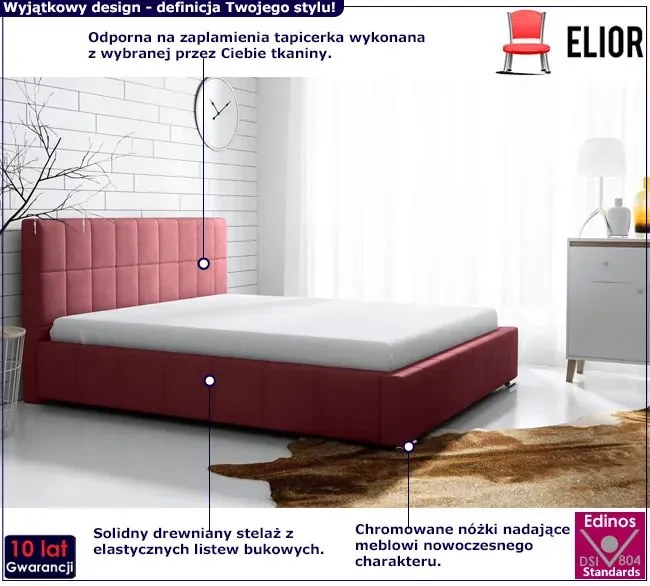 Łóżko tapicerowane Acent 2X 160x200 - 44 kolory