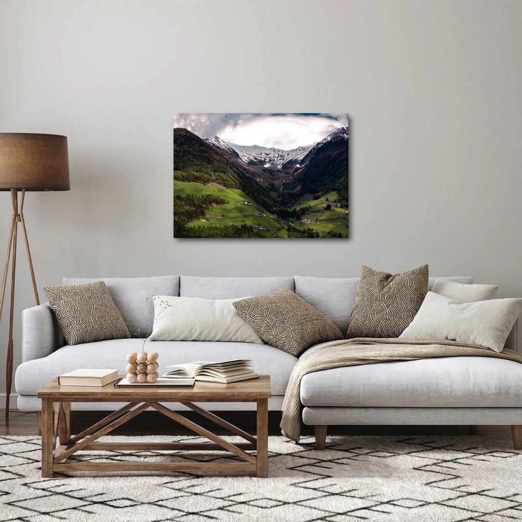 Obraz - Dolina pod górami (70x50 cm)