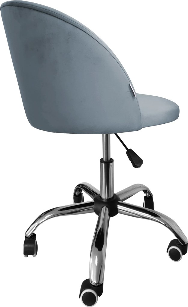 Fotel obrotowy COLIN krzesło biurowe fotel ergonomiczny do biurka : Kolor Stelaża - Chrom, Kolor tkaniny - VELVET - BL06, Typ siedziska - Siedzisko obrotowe 360°, Typ tkaniny - Velvet
