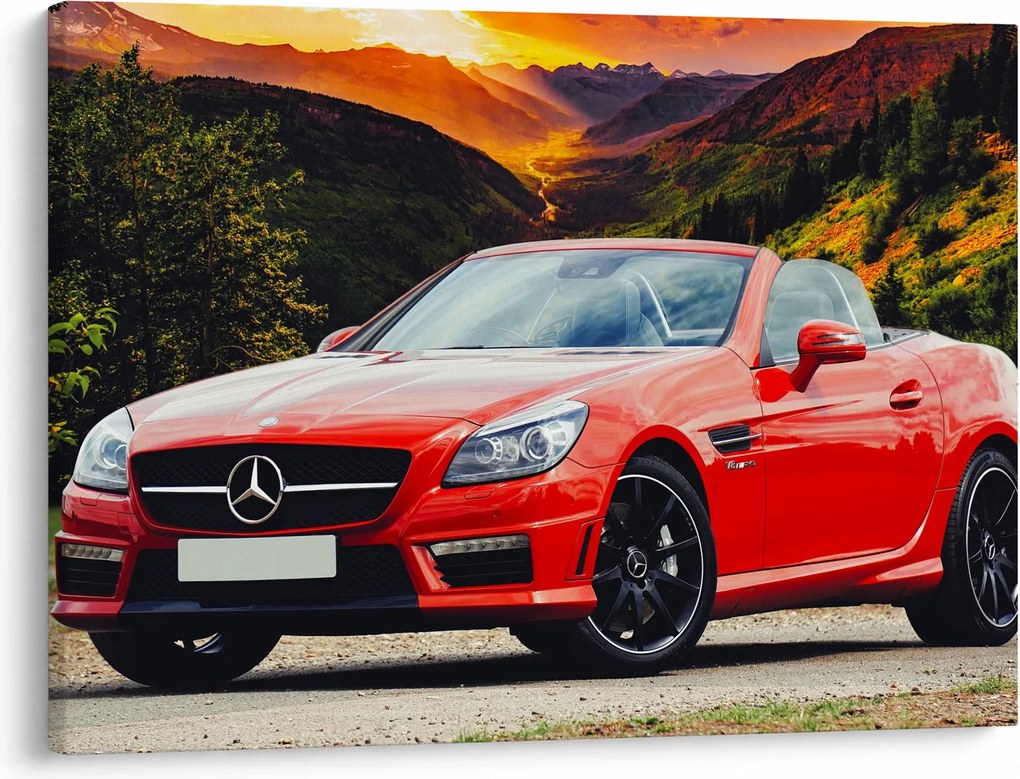 Obraz - czerwony Mercedes (70x50 cm)