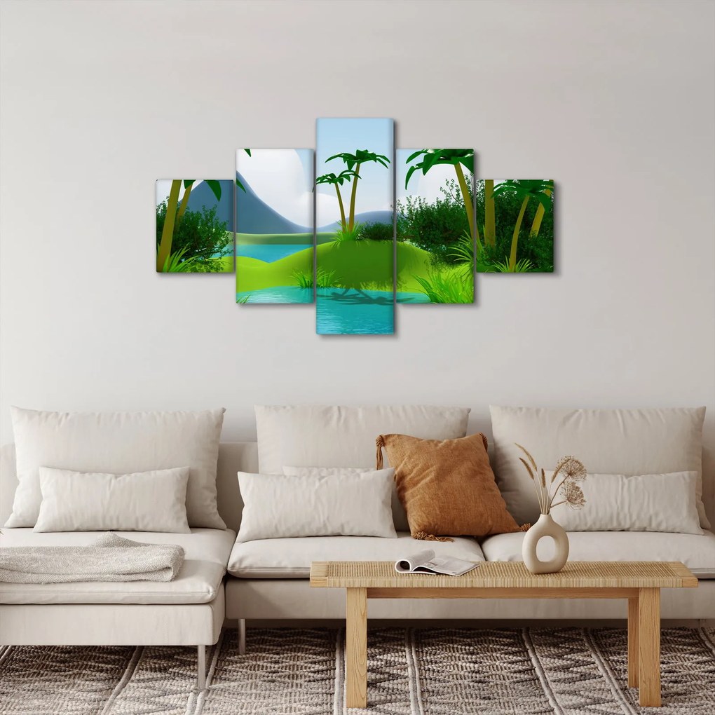 Obraz - Jeziora w dżungli (125x70 cm)