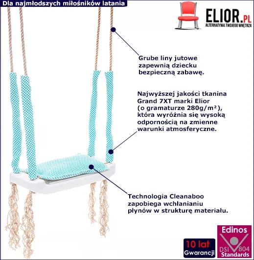 Turkusowa huśtawka dziecięca M3-F72