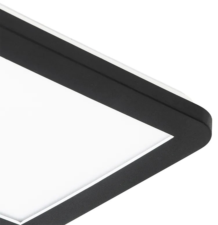 Plafon / Lampy sufitowe czarny 22,5 cm kwadratowy w tym LED 3-stopniowy ściemniacz IP44 - Steve Nowoczesny Oswietlenie wewnetrzne
