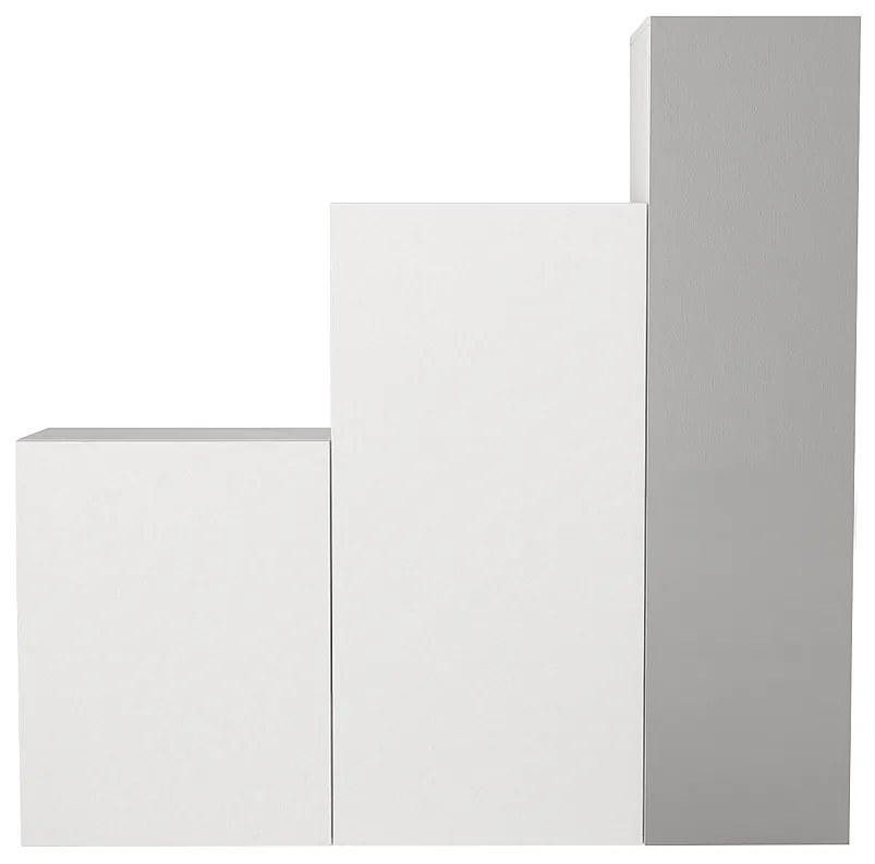 Szafa modułowa 3-drzwiowa - Z lustrem - szer. 180 cm - Biały - TELEZA