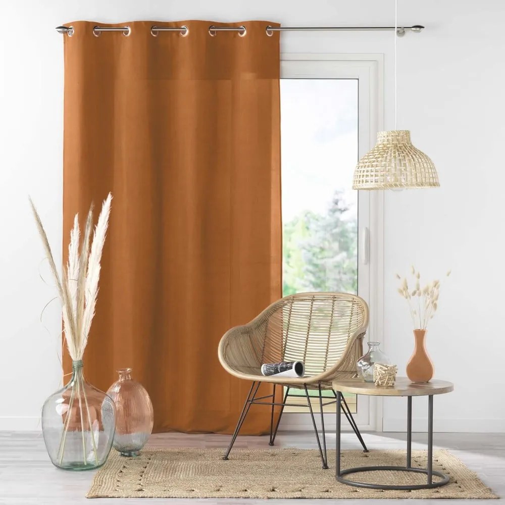 Brązowa zasłona z mikrowłókna 140x280 cm Absolu – douceur d'intérieur