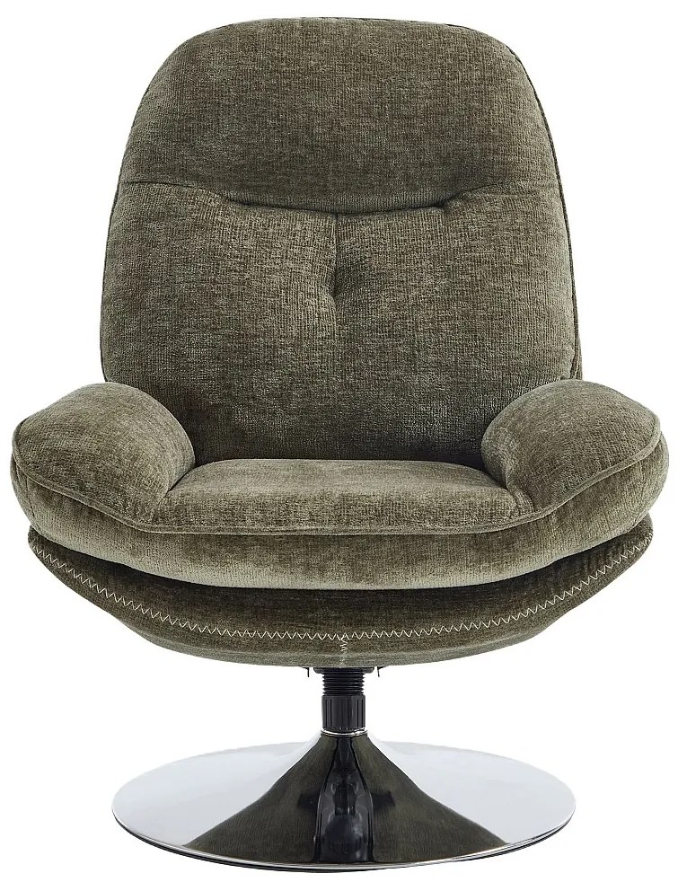 Fotel obrotowy z zielonej fakturowanej tkaniny ILMACA