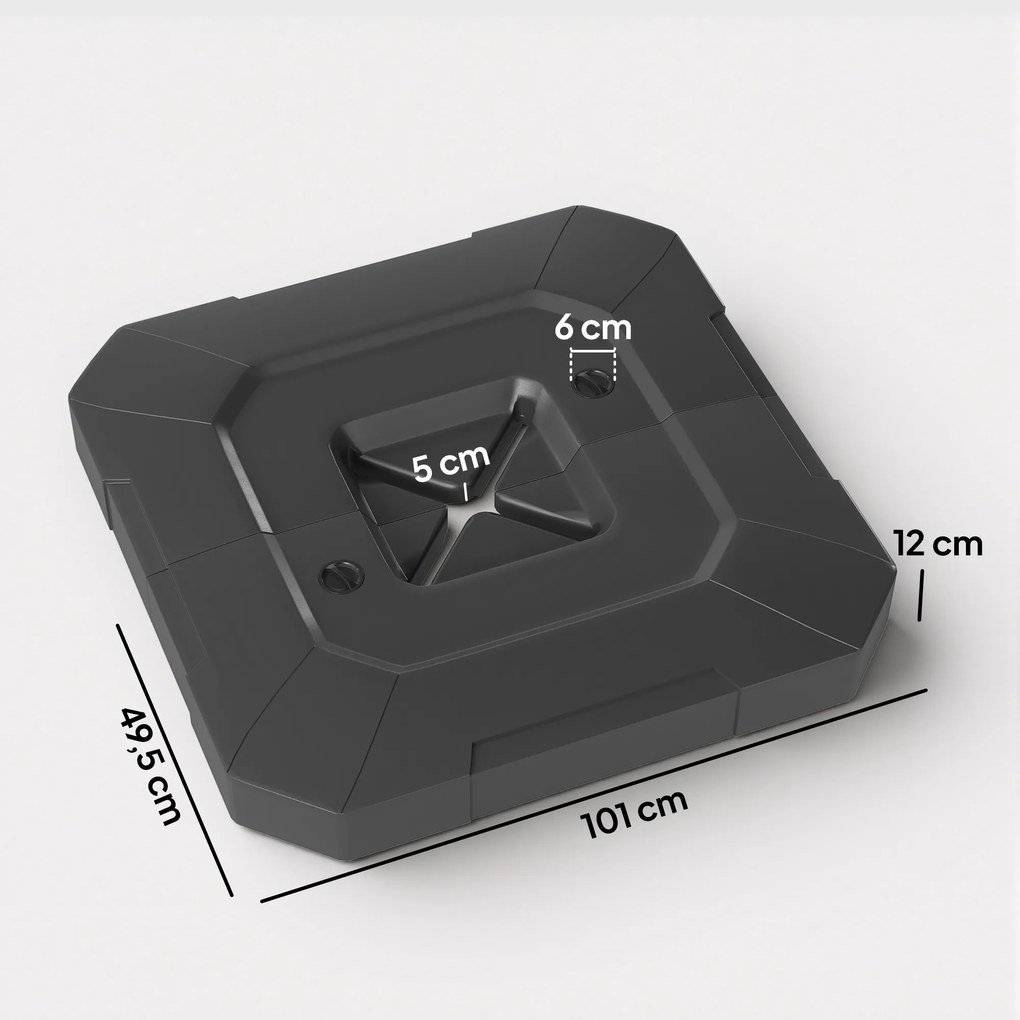 Outsunny Stojak do parasola 2-częściowy wodoodporny obciążnik, stojak do parasola bocznego | Aosom PL
