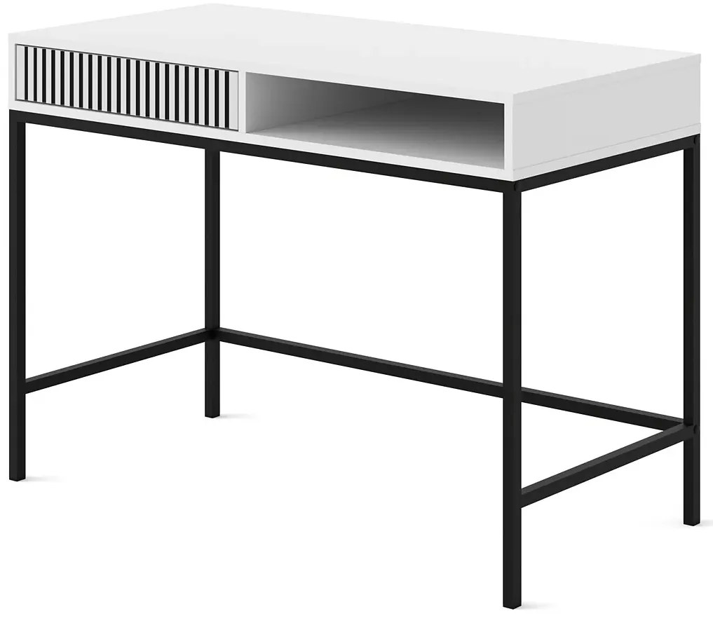 Białe biurko lamelowe toaletka glamour R9-B86