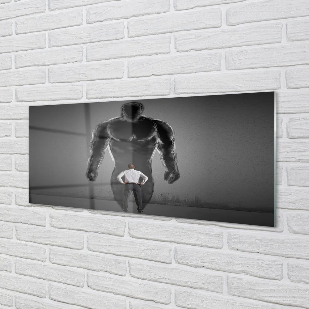 Szkło do Kuchni na Ścianę Rzeźba Męskich Mięśni
