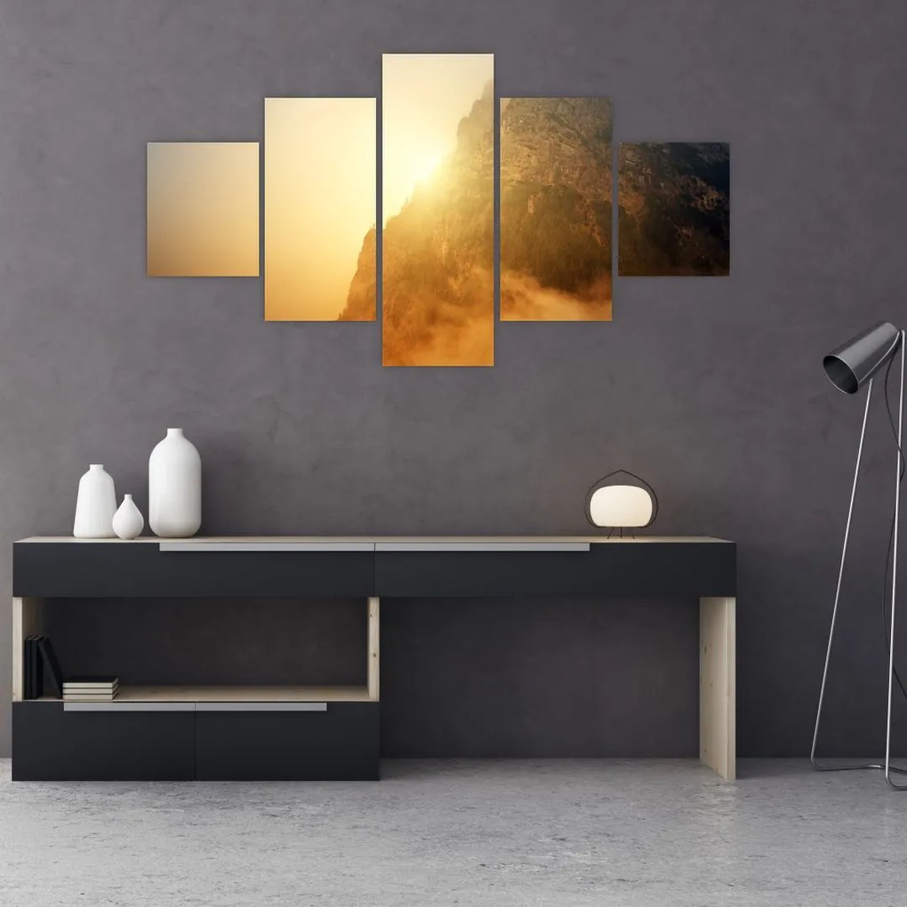 Obraz góry we mgle (125x70 cm)