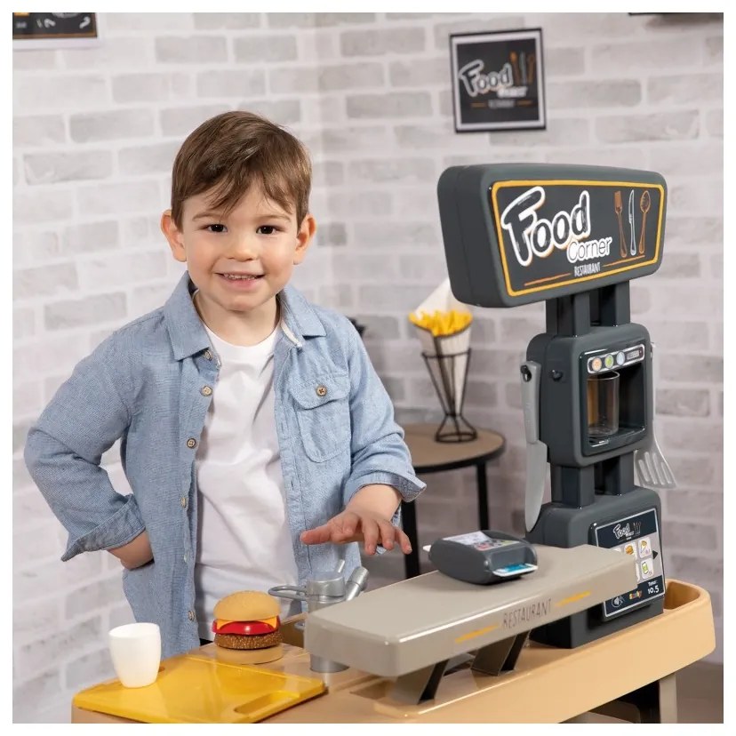 Smoby restauracja bar dla dzieci 2w1 kuchnia jadalnia akcesoria