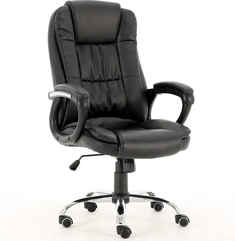 Fotel Obrotowy Idol | Czarny | 63x63x119 cm | Wygodne, Regulowane