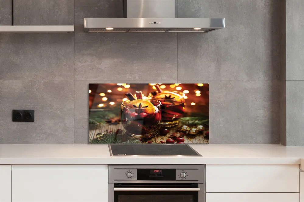 Szklany Panel Zimowa Herbata z Cynamonem