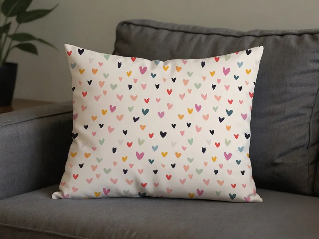 Bawełniana poszewka na poduszkę DOTHEARTS POLY 50x70 cm, kremowy