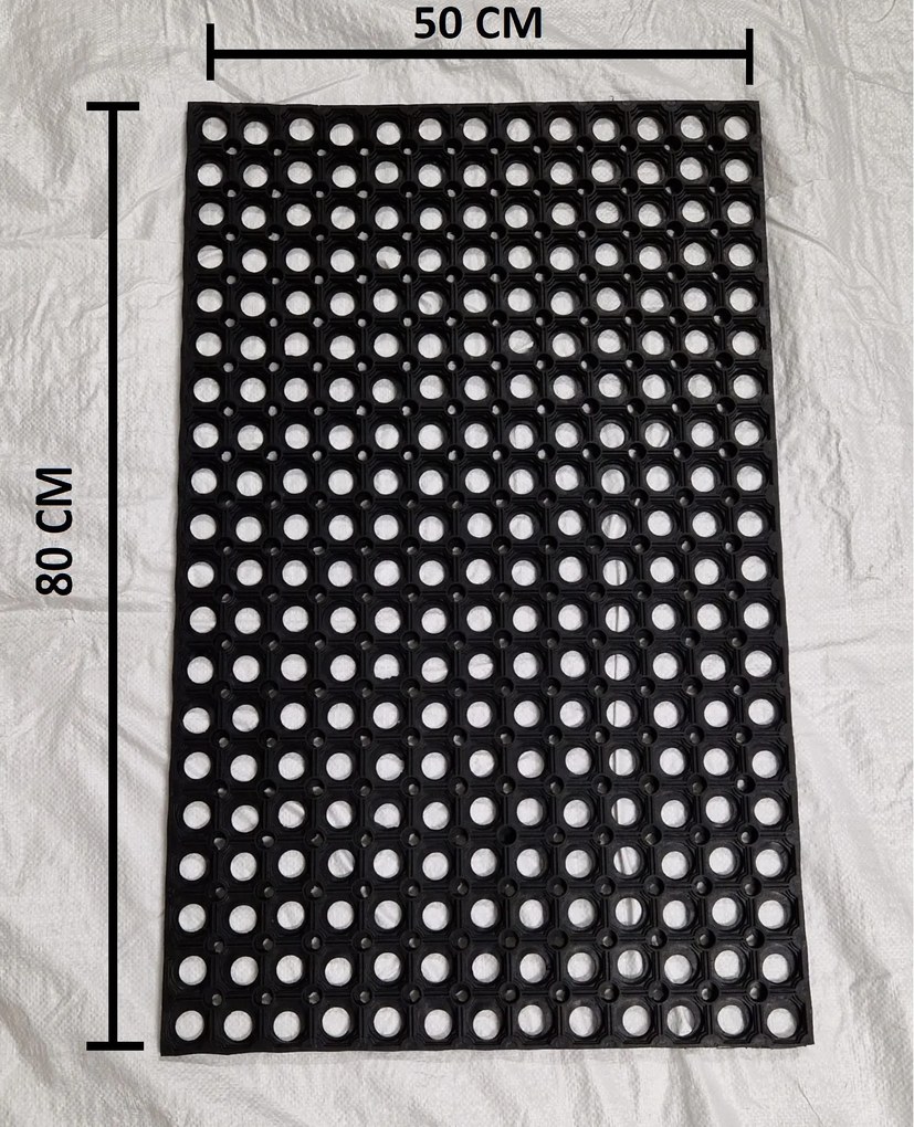 Wycieraczka 50x80cm Gumowa Plaster Miodu Wytrzymała Antypoślizgowa Ażurowa