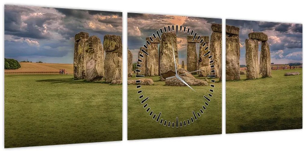 Obraz Stonehenge (z zegarem) (90x30 cm)