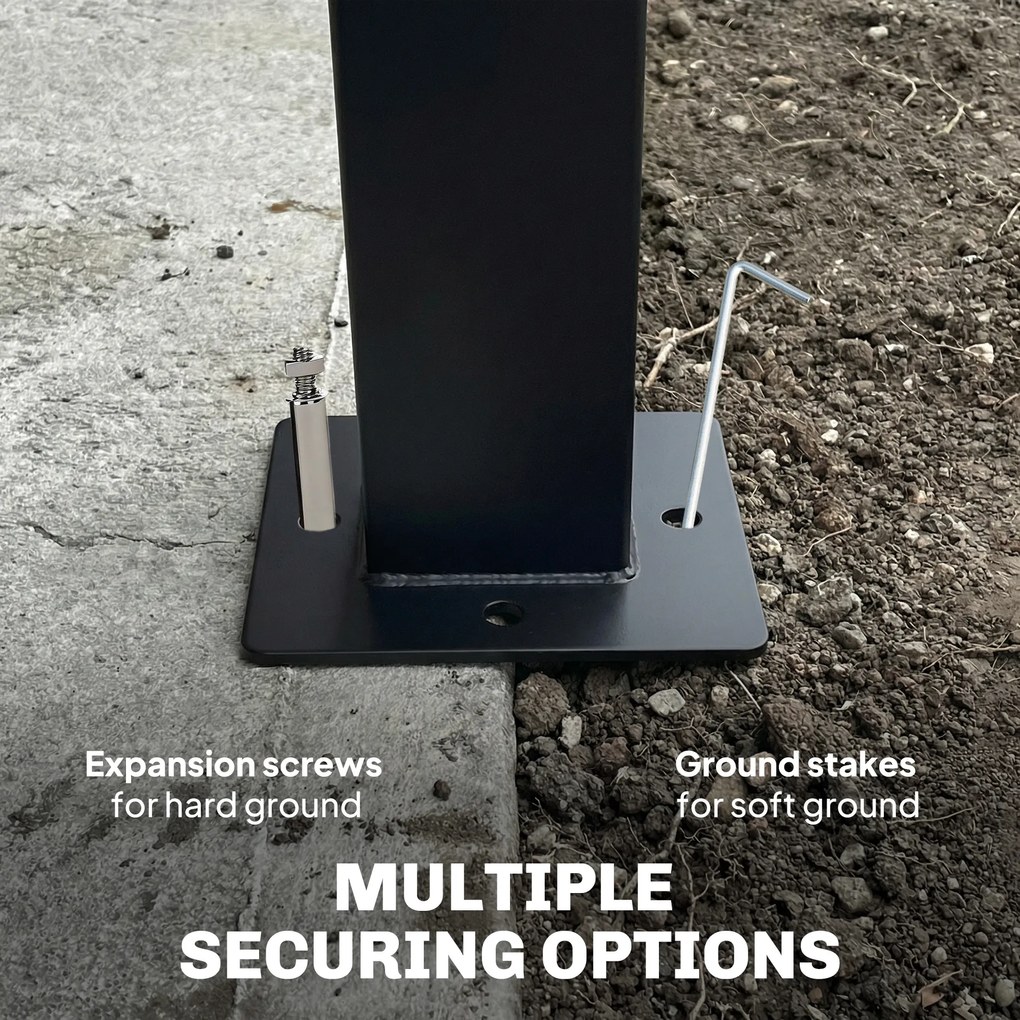 Outsunny Pawilon, 3x3,6 m wodoodporny stabilny pawilon ogrodowy z siatką na owady, dwuwarstwowy dach, do ogrodu, tarasu, czarny | Aosom PL