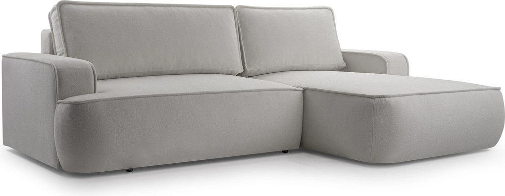 Masseno Narożnik SOLO z funkcją spania i pojemnikiem na pościel Narozniki L, Rozkładana sofa - Szary, GERRA 65