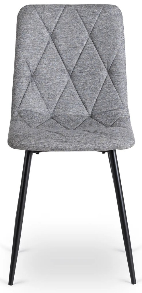Zestaw Stół Okrągły Rozkładany HARRY 102-142 cm Dąb Artisan/Czarny i 6 Krzeseł Tapicerowanych ROBIN 2 Szarych Nowoczesnych