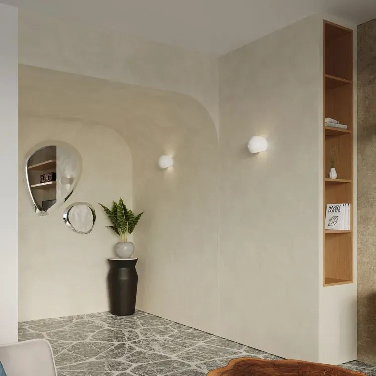 Ceramiczny okrągły kinkiet biały połysk - S486 R9-L20