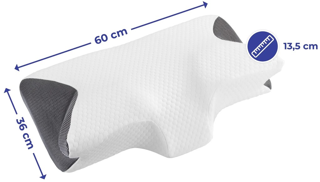 Poduszka pod głowę do spania na boku, memory foam, 60 x 36 cm