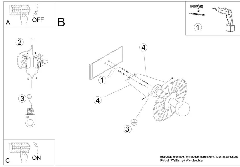 Czarna lampa sufitowa ø 30 cm Soho – Sollux
