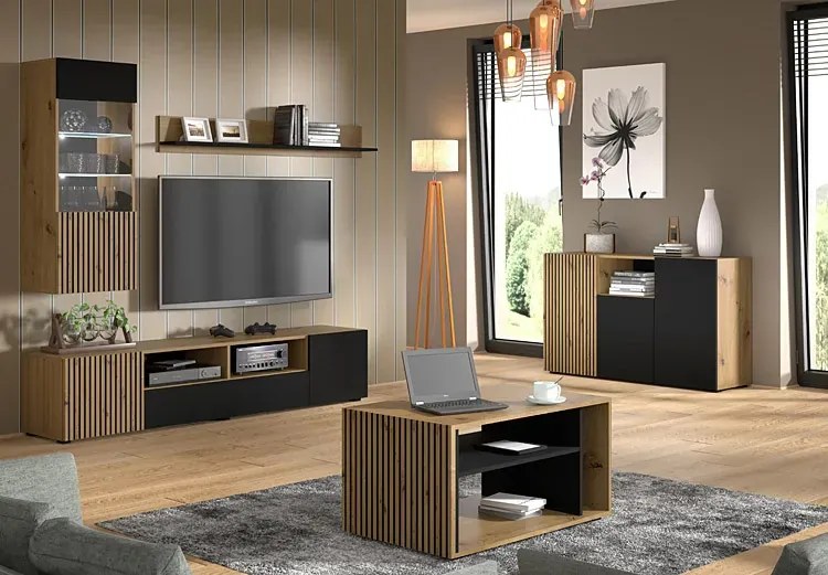 Szafka rtv z lamelowym frontem 150 cm S9-B58