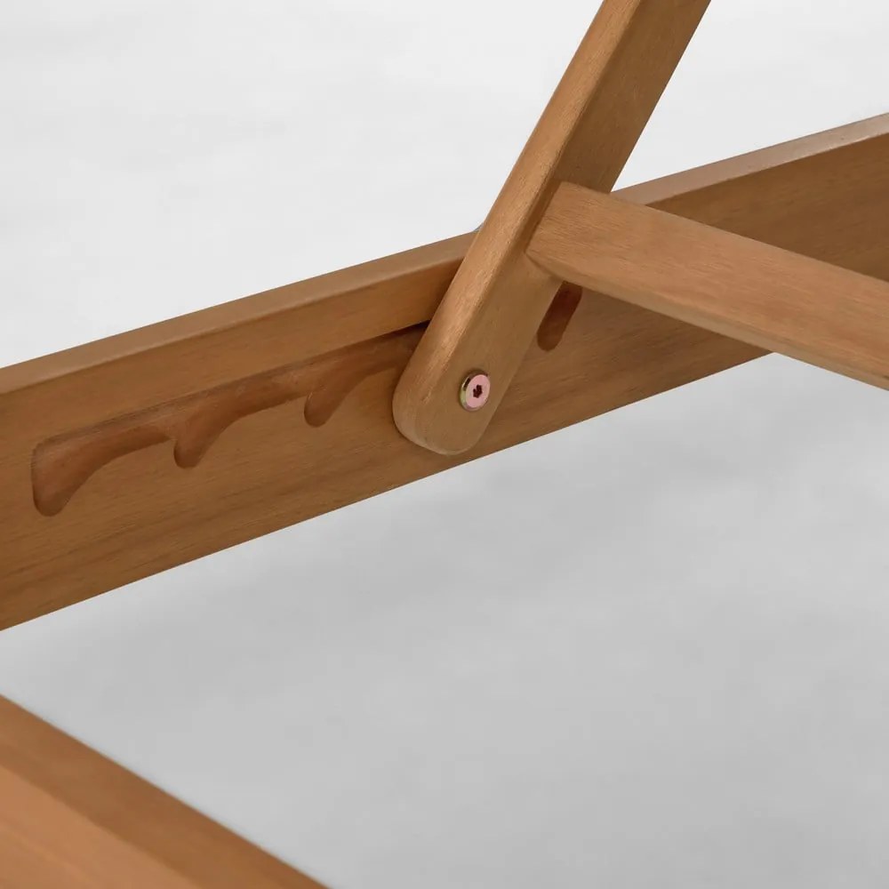 Beżowy drewniany regulowany leżak ogrodowy Caterin – Kave Home