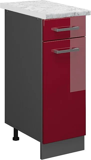 Szafka dolna do kuchni czerwony połysk 30x60x81.6 r-line
