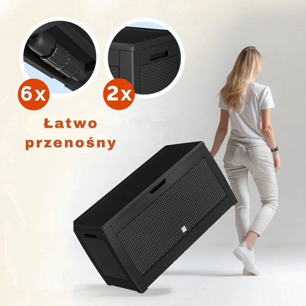 Skrzynia do przechowywania RATO, 310L, 119x48x60cm, antracytowa Prosperplast