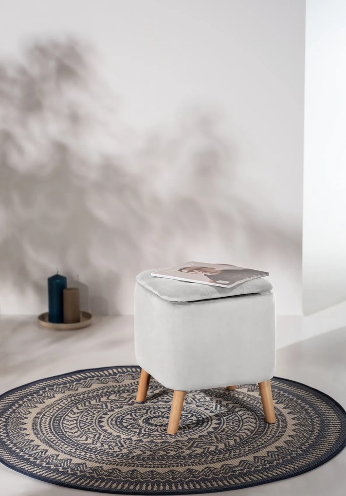 Pufa do salonu EMMA, welurowa, z miejscem do przechowywania, 42, 5 cm, WENKO