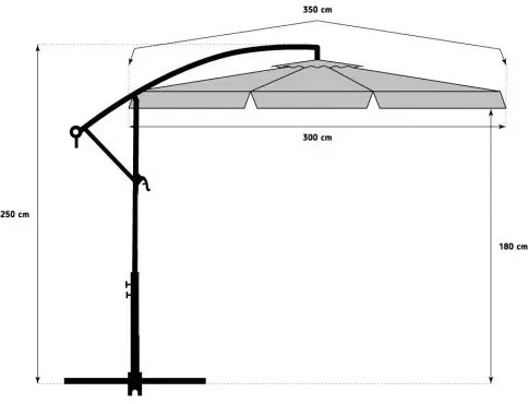Ogrodowy parasol składany LEVI 300 cm, beżowy + darmowe opakowanie