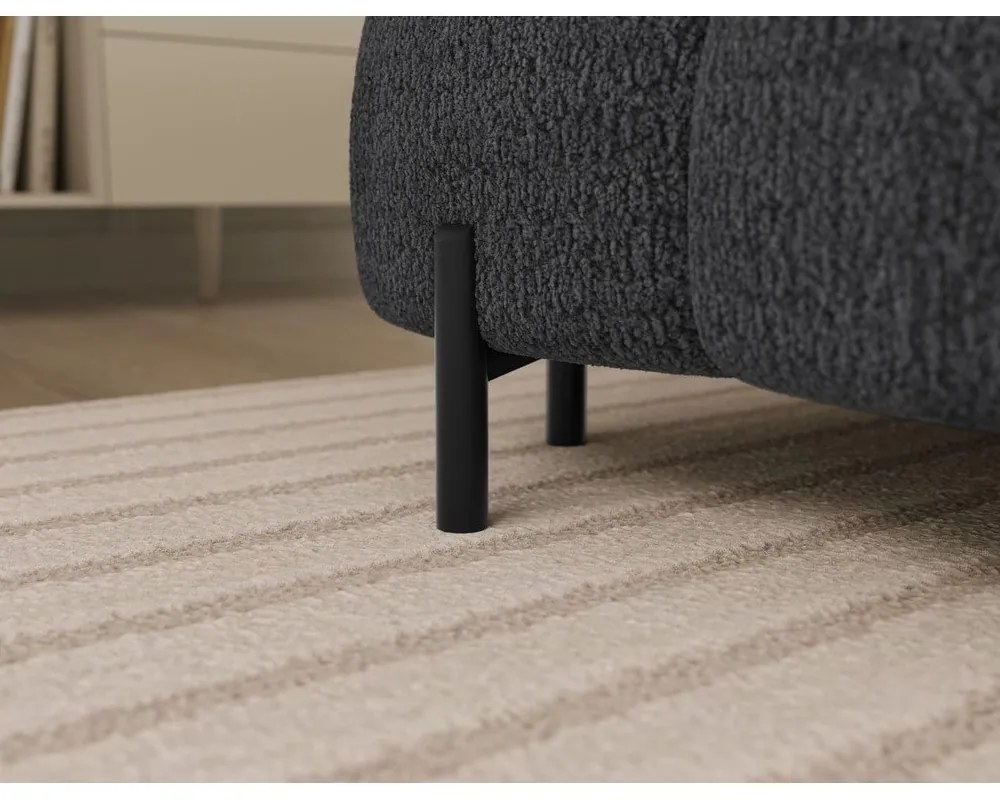 Ciemnoszary rozkładany narożnik z materiału bouclé (prawostronny/w kształcie litery U) Feraria – ELTAP