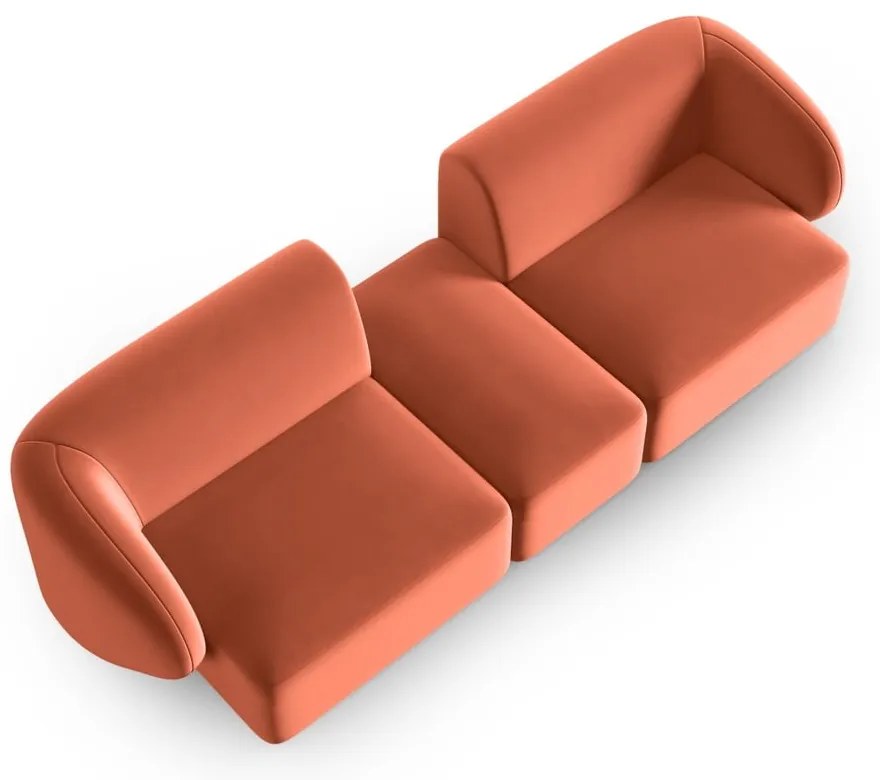 Różowa aksamitna sofa 246 cm Paolo – Milo Casa