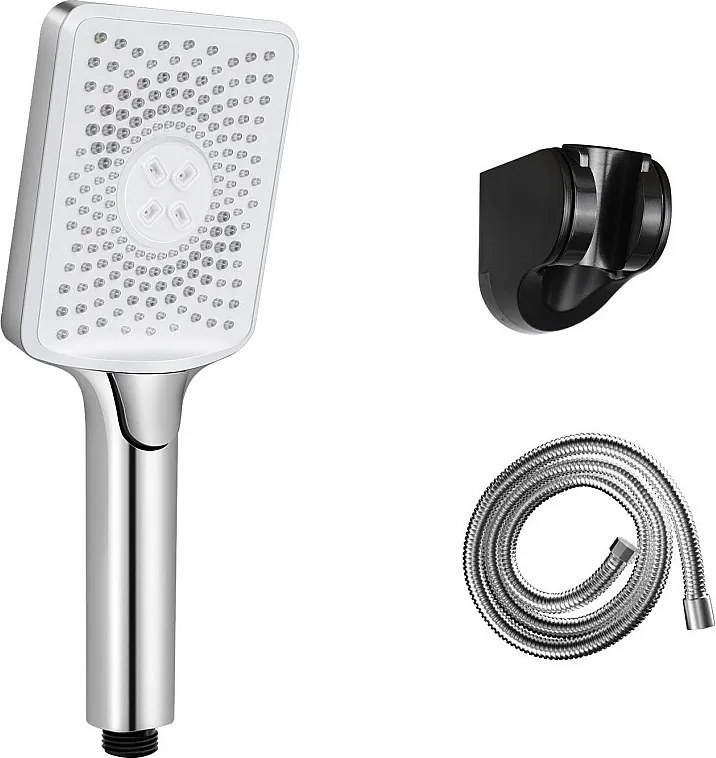 NETTLIFE Prysznic ręczny oszczędzający wodę z niklu z 3 kwadratowymi natryskami