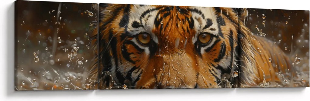 Obraz - Portret tygrysa w wodzie (170x50 cm)