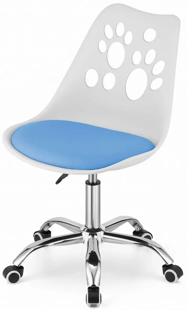 Zdrowe biało-niebieskie do biurka krzesło dla dziecka R3-F03