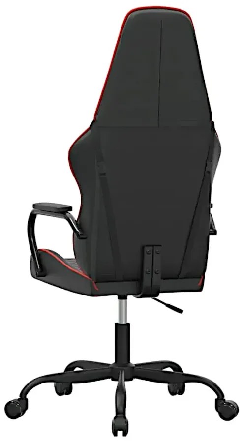 Czarno-czerwony masujący fotel gamingowy T4-D14