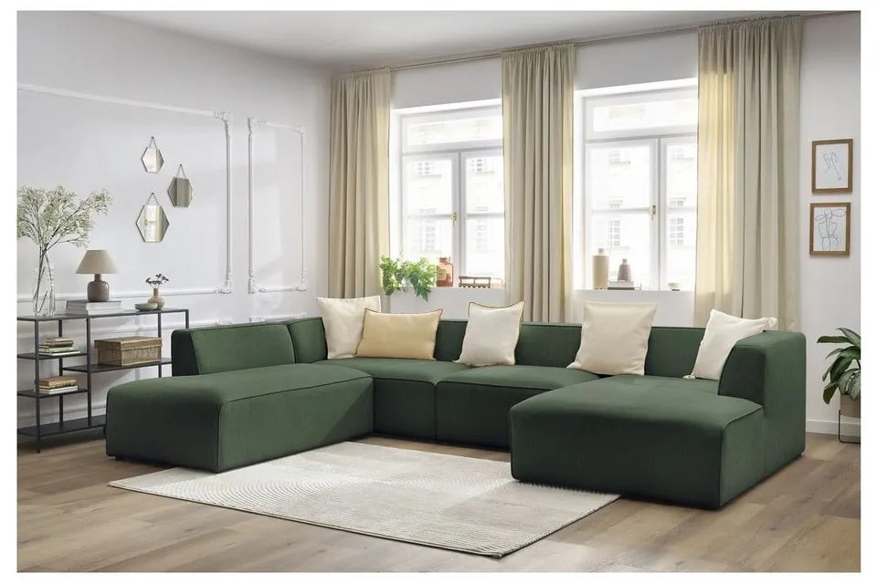 Zielony narożnik modułowy (lewostronny/w kształcie litery U) Megeve – Bobochic Paris