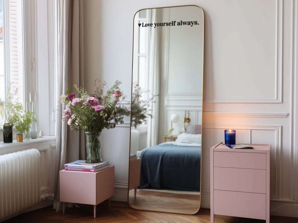 Naklejka na lustro S36 – Love yourself always. 39x3