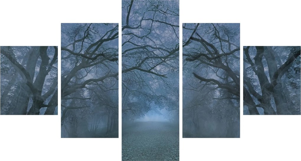 Obraz lasu we mgle (125x70 cm)