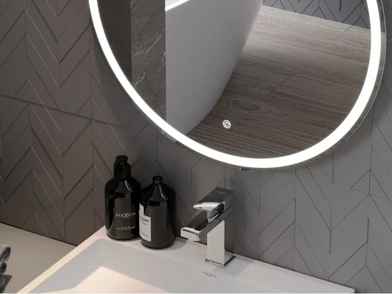 Mexen Gobi lustro łazienkowe podświetlane, okrągłe 90 cm, LED 6000K, antypara - 9801-090-090-611-00