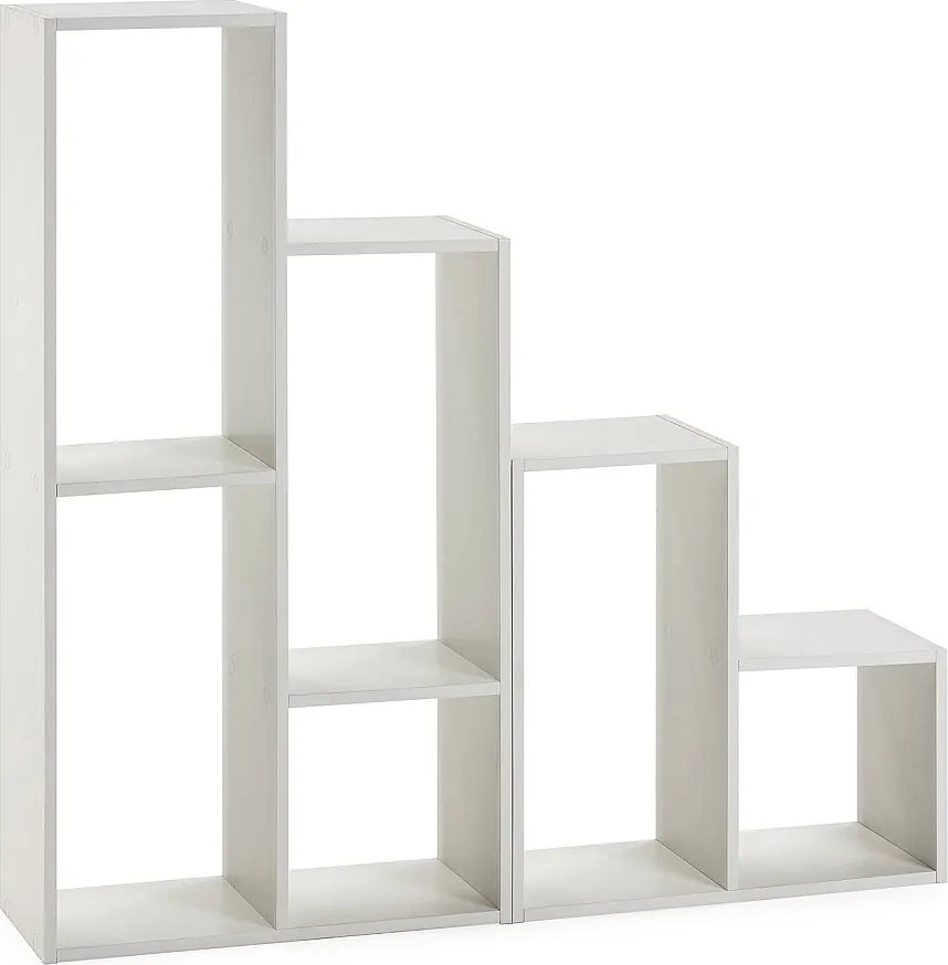 Półka kolumnowa Cies z 6 otworami, kolor biały