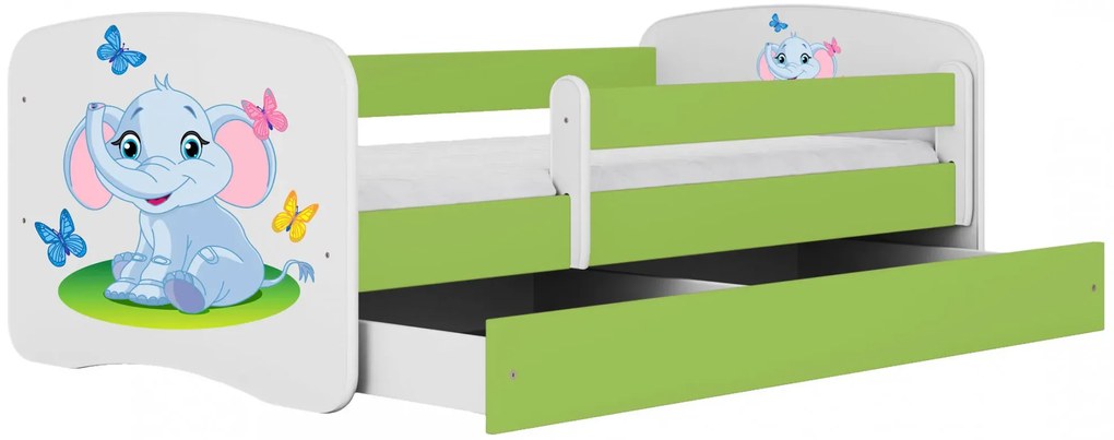 Zielone łóżko dziecięce ze stelażem 80x160 - Rostok 2X