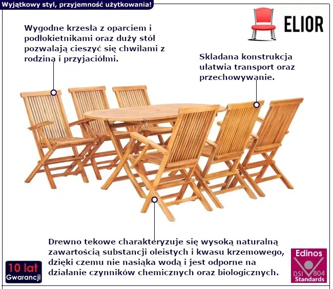 7-częściowy zestaw drewnianych mebli - Ulidi