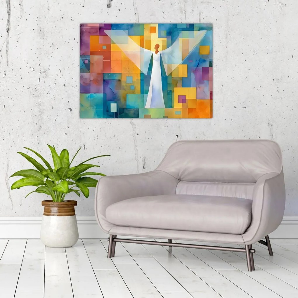 Obraz na szkle - Geometryczny anioł (70x50 cm)