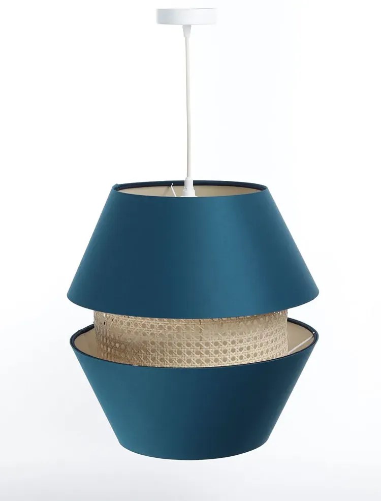 Niebieska lampa wisząca z dwuczęściowym kloszem - A349 F4-T80
