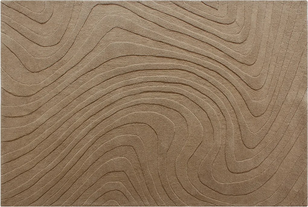 Dywan tuftowany 100% wełna - 160 x 230 cm - Taupe - 2000g/m² - NOELIA