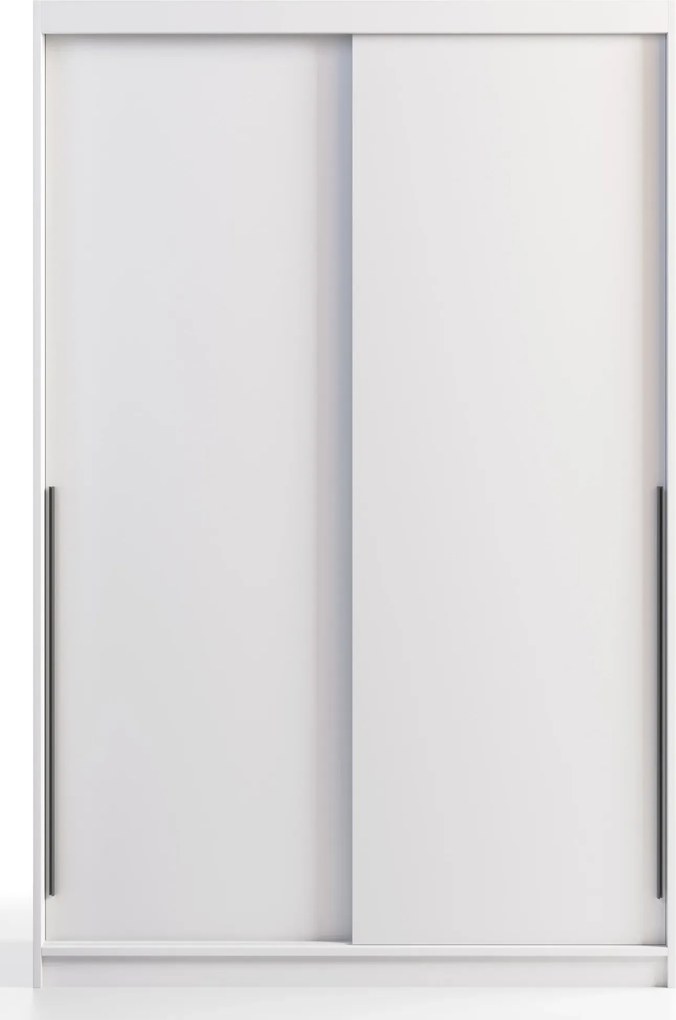 Biała szafa przesuwna z 3 szufladami 140 cm B7-W09